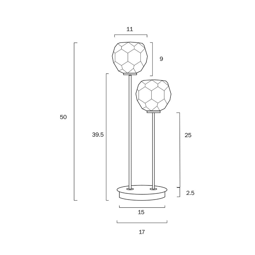 Telbix ZAHA 2 - 6W Replaceable G9 LED 2 Light Table Lamp - 3000K Telbix, TABLE LAMPS, telbix-zaha-2-6w-replaceable-g9-led-2-light-table-lamp-3000k