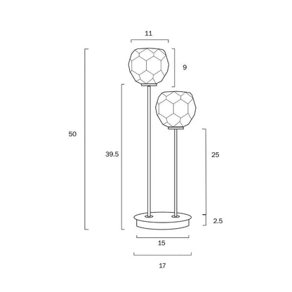 Telbix ZAHA 2 - 6W Replaceable G9 LED 2 Light Table Lamp - 3000K Telbix, TABLE LAMPS, telbix-zaha-2-6w-replaceable-g9-led-2-light-table-lamp-3000k