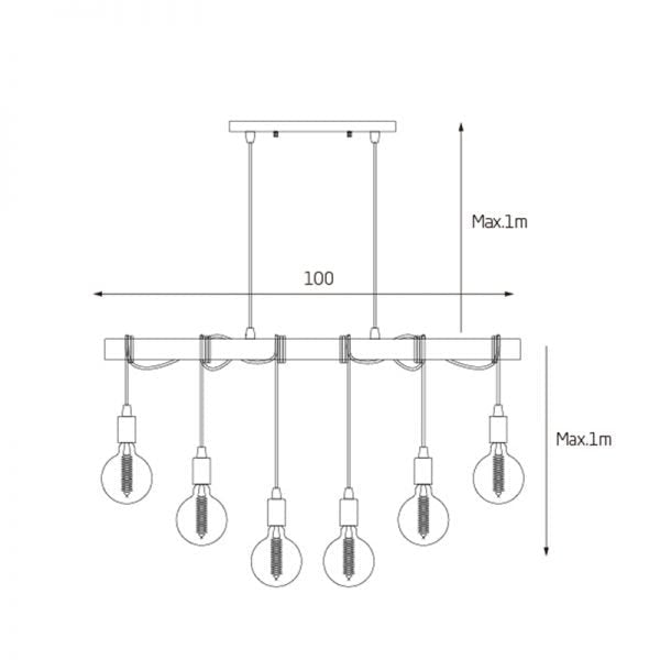 Tibery 6 Lights Pendant Light - LL002PL034-Island Pendant Lights-Lexi Lighting