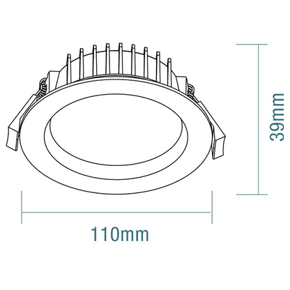 Martec Titan II 10W Tricolour LED Downlight 90mm Cut Out