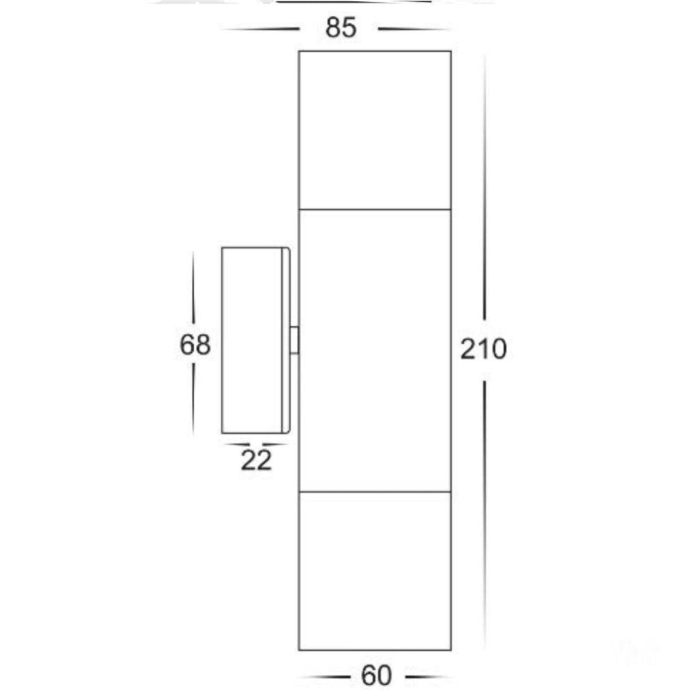 Tivah 12V Up/Down Wall Pillar Light Havit Lighting-Exterior Wall Lights-Havit Lighting