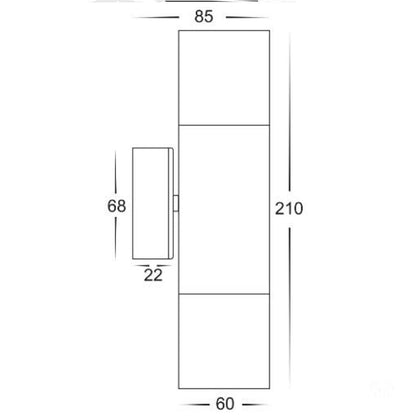 Tivah GU10 Up/Down Wall Pillar Light Havit Lighting-Exterior Wall Lights-Havit Lighting