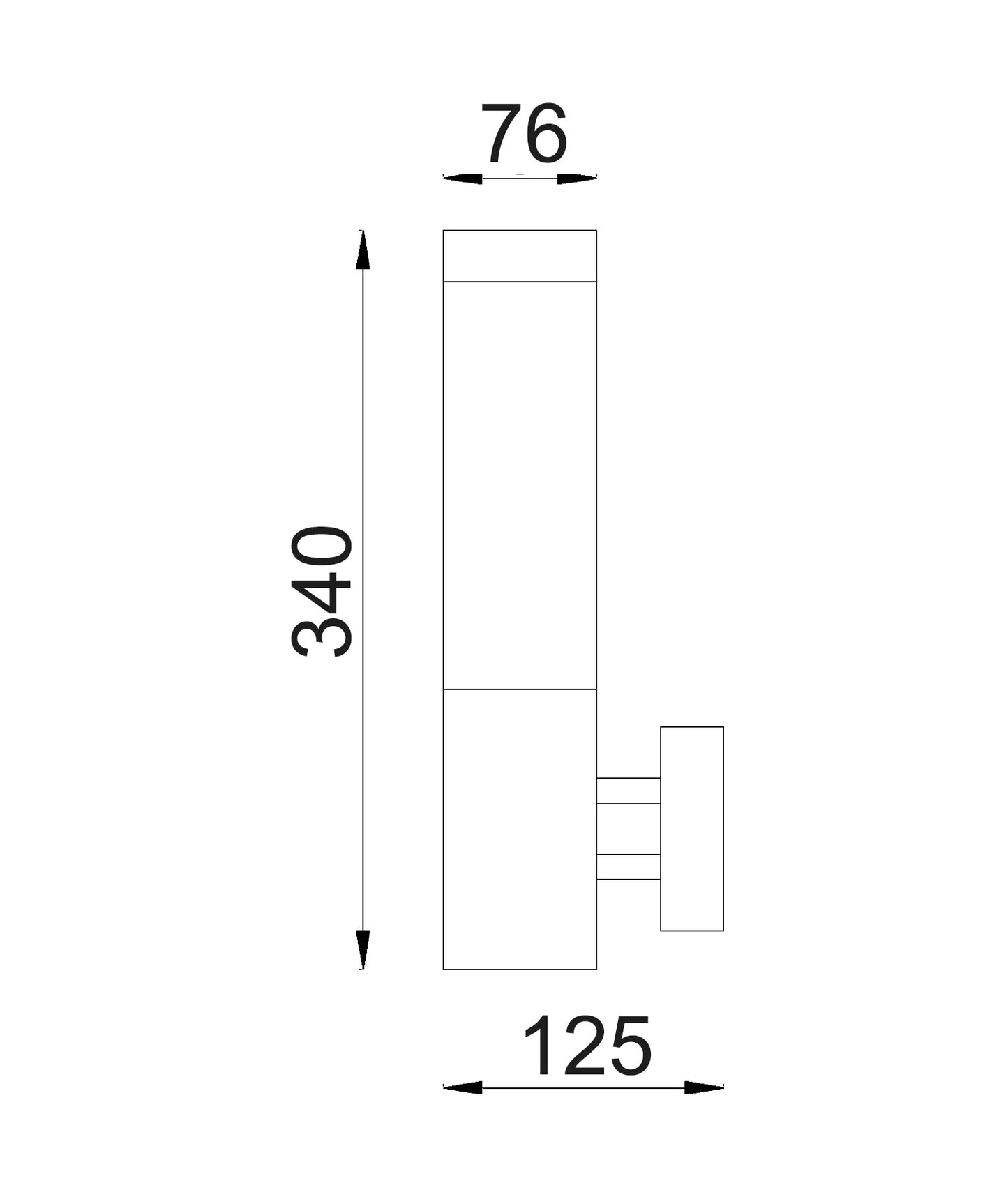 Torre Exterior Wall Light 304 Stainless Steel Black IP44 - TORRE1-Exterior Wall Lights-CLA Lighting