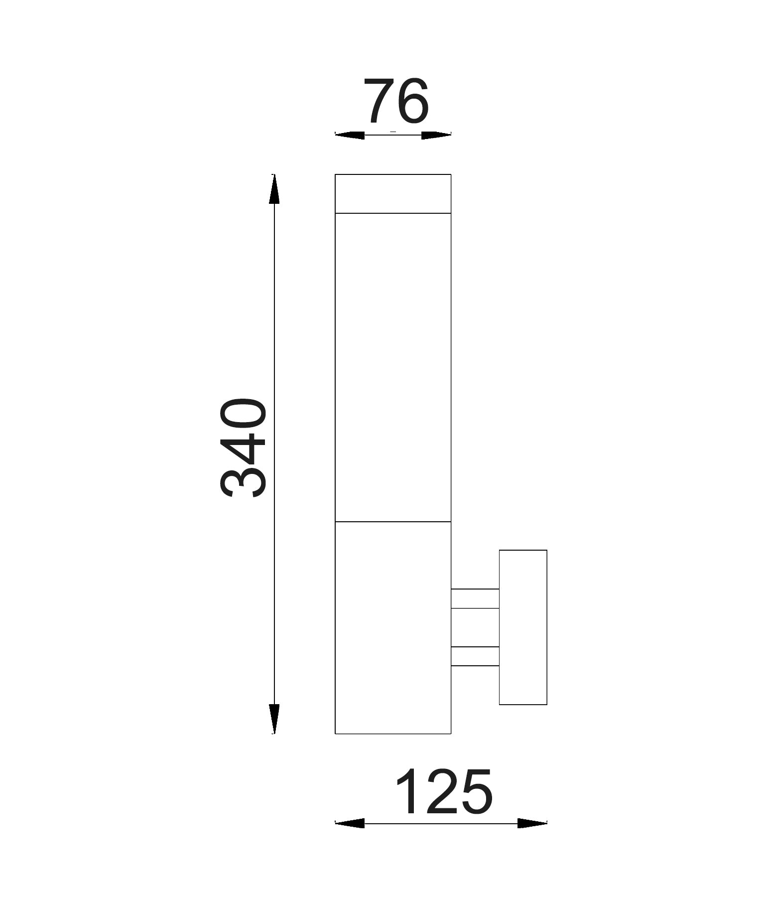 Torre Exterior Wall Light 304 Stainless Steel Black IP44 - TORRE1-Exterior Wall Lights-CLA Lighting