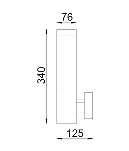 Torre Exterior Wall Light 304 Stainless Steel IP44 - TORRE2-Exterior Wall Lights-CLA Lighting