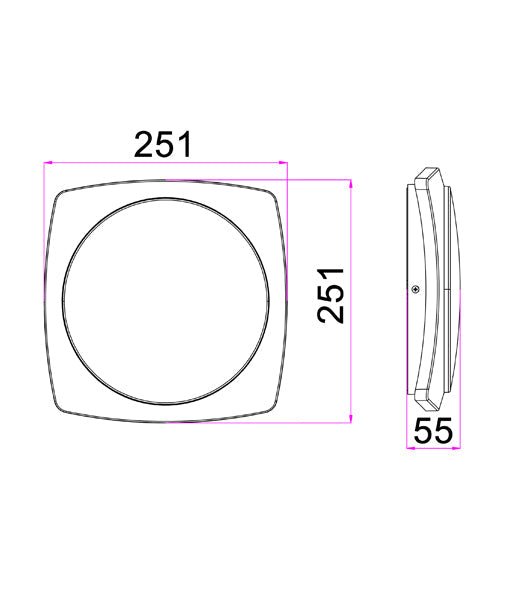 ULAN Exterior LED Wall / Ceiling Light White 20W 3000K IP65 - ULAN2-Exterior Wall Lights-CLA Lighting