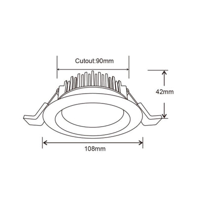 ULURU 13W Tri-Colour Dimmable LED Downlight 90mm cut out-LED downlight-Qzao