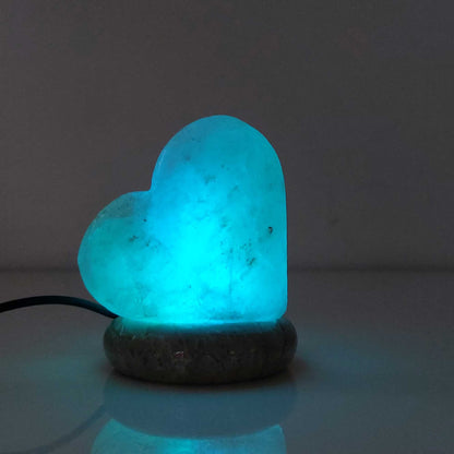 USB Colour Changing Heart Love Shape Himalayan Pink Salt Lamp Color Change LED-Himalayan products-The Himalayan Salt Collective