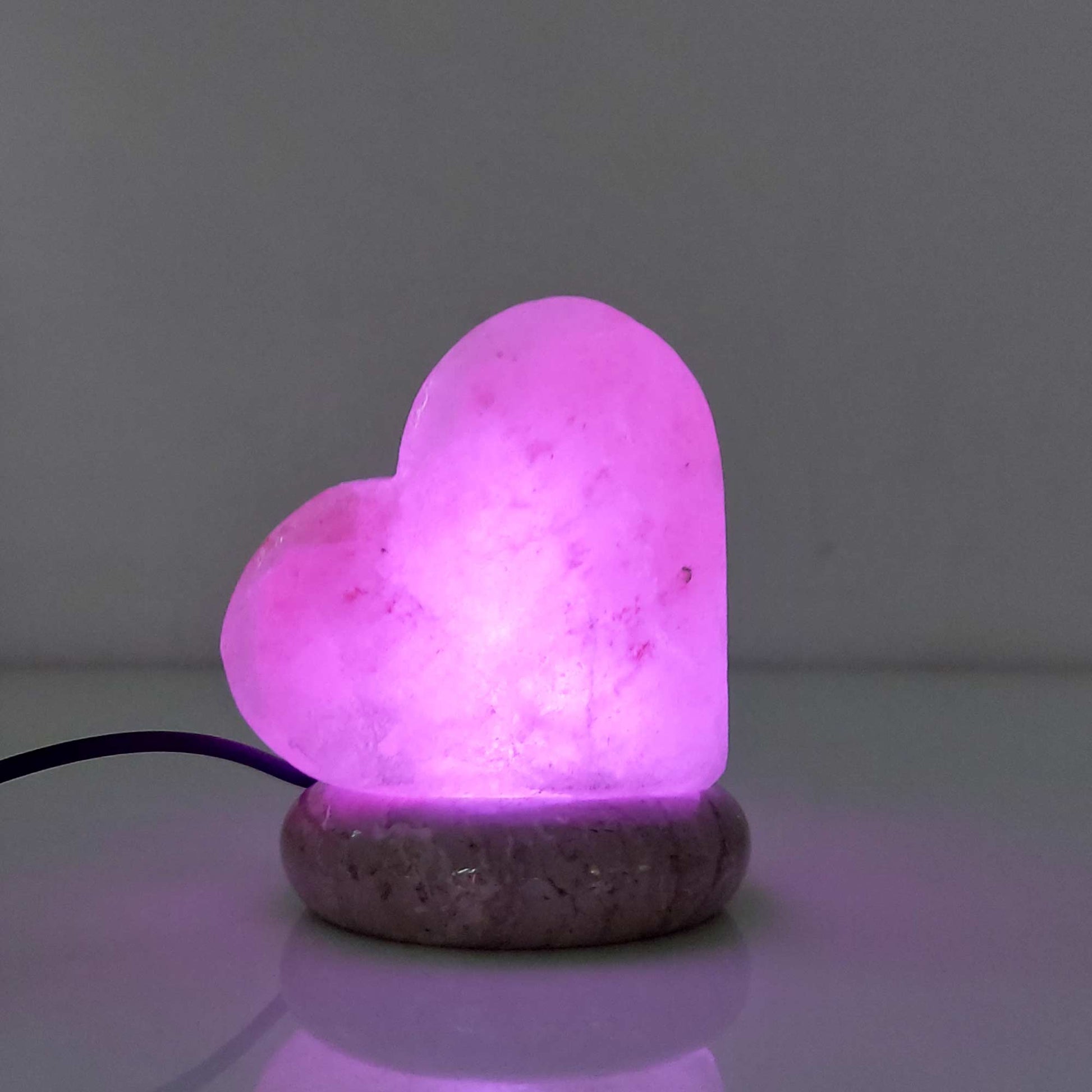 USB Colour Changing Heart Love Shape Himalayan Pink Salt Lamp Color Change LED-Himalayan products-The Himalayan Salt Collective