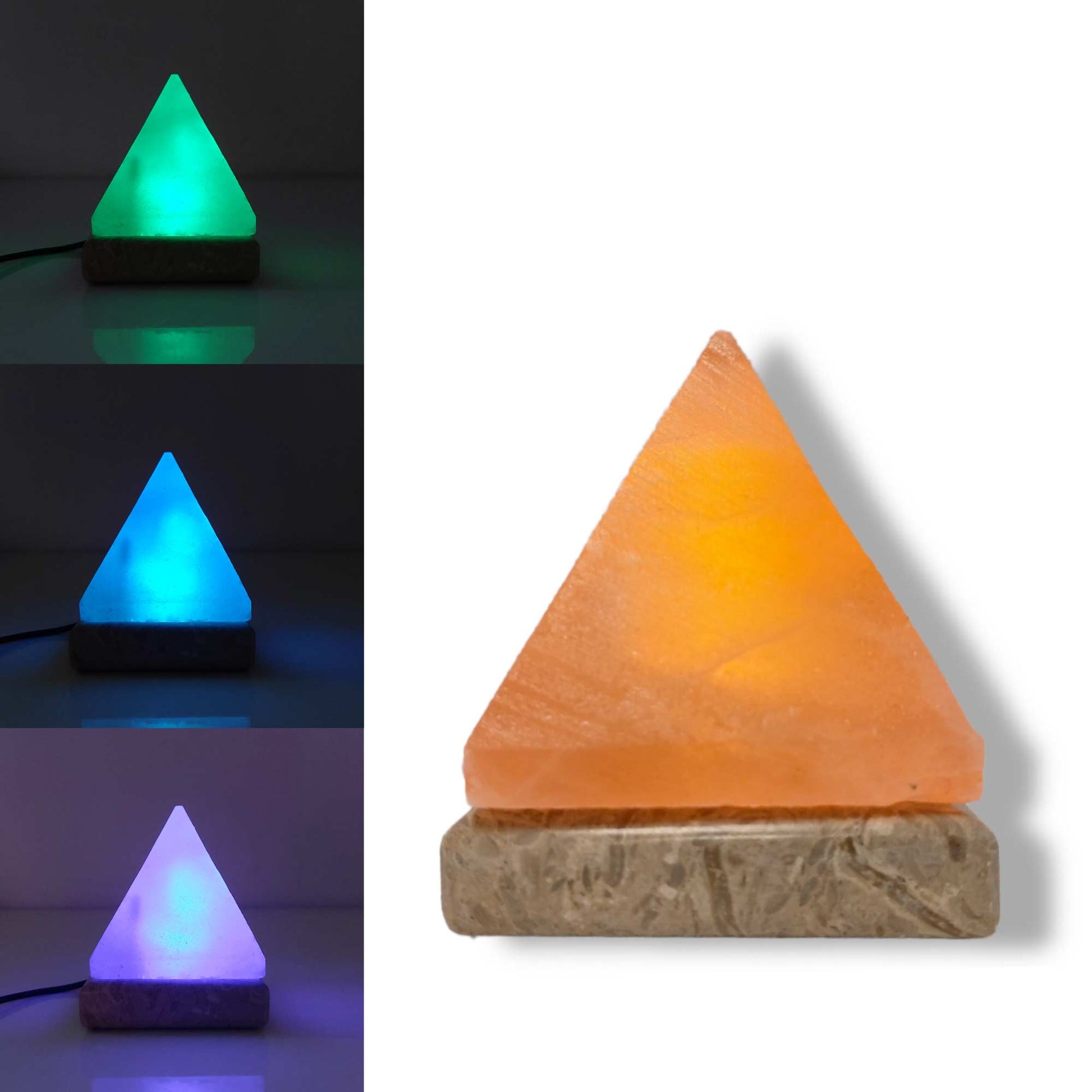 USB Colour Changing Pyramid Shape Himalayan Pink Salt Lamp Color Change LED-Himalayan products-The Himalayan Salt Collective