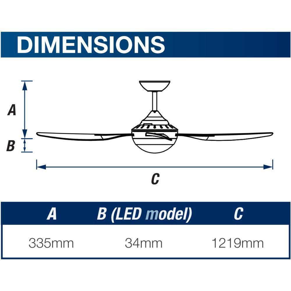 Ventair HARMONY-II - 4 Blade 1220mm 48" AC Ceiling Fan-FANS-Ventair