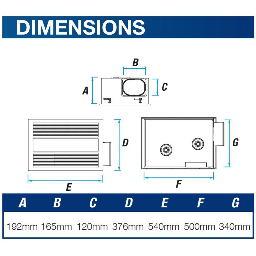 Ventair SAHARA-4 - 4-In-1 High Performance Bathroom Fan, Heater, LED Light & Exhaust Fan Unit-FANS-Ventair