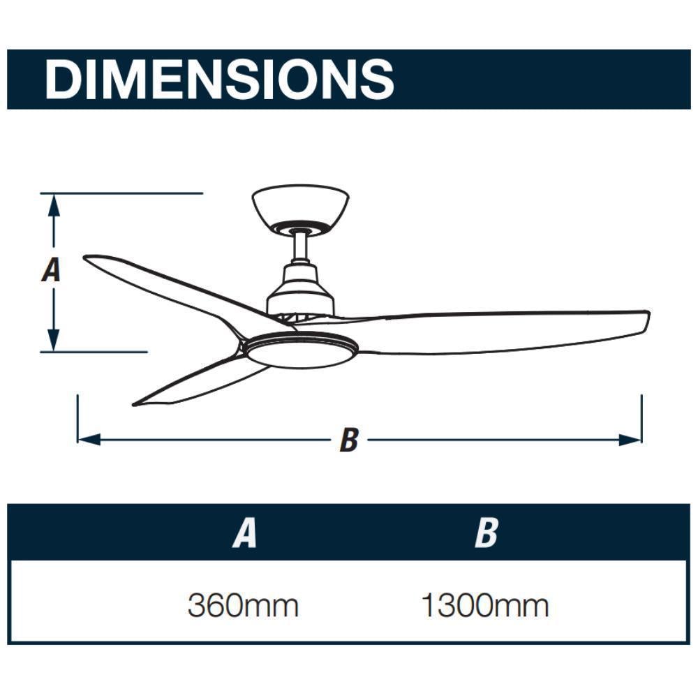 Ventair SKYFAN-52 - 1300mm 52" DC Ceiling Fan - Smart Control Adaptable - Remote Included-FANS-Ventair