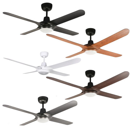 Ventair SPYDA-56-LIGHT - 4 Blade 1400mm 56" Fully Moulded PC AC Ceiling Fan With 20W LED Light-FANS-Ventair