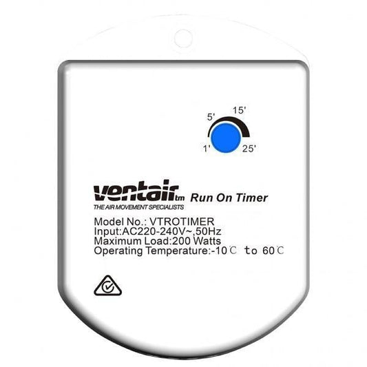 Ventair TIMER-EXHAUST-FAN - 200W Fixed Run On Timer-FANS-Ventair