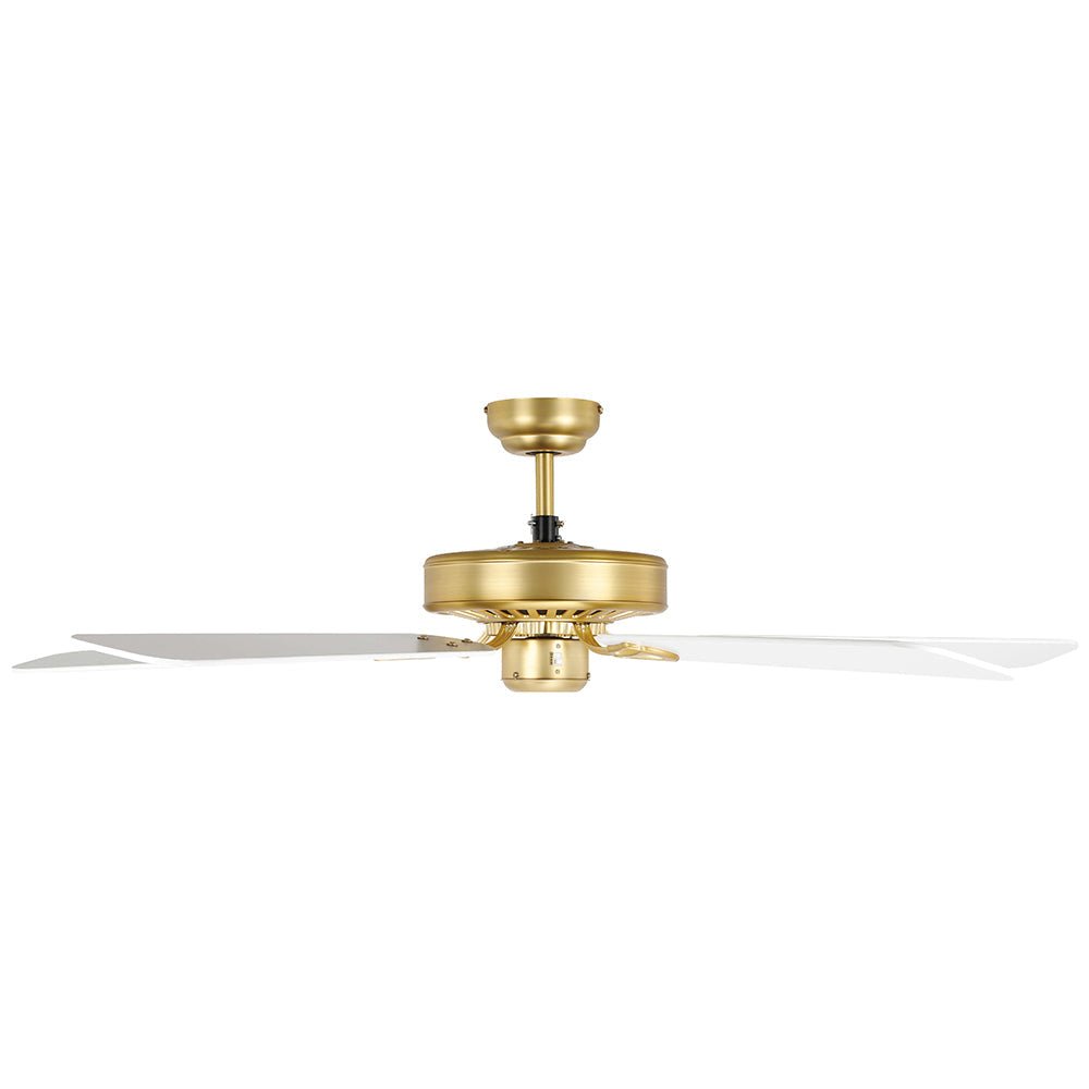 Waikiki 52" AC Fan Brushed Brass / White Blades - 20518111 Eglo, FANS, waikiki-52-ac-fan-brushed-brass-white-blades-20518111