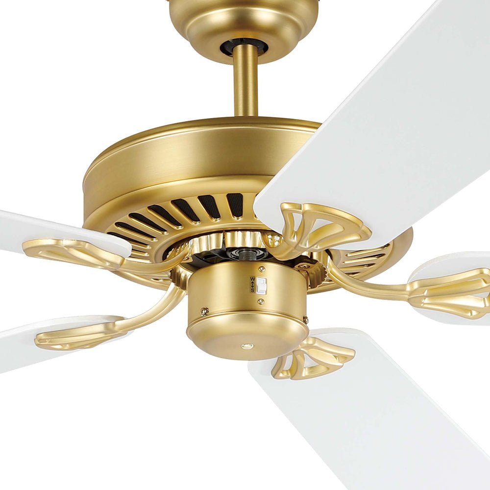 Waikiki 52" AC Fan Brushed Brass / White Blades - 20518111 Eglo, FANS, waikiki-52-ac-fan-brushed-brass-white-blades-20518111