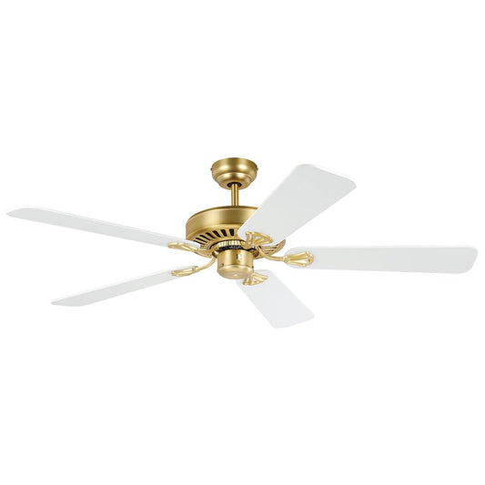 Waikiki 52" AC Fan Brushed Brass / White Blades - 20518111 Eglo, FANS, waikiki-52-ac-fan-brushed-brass-white-blades-20518111