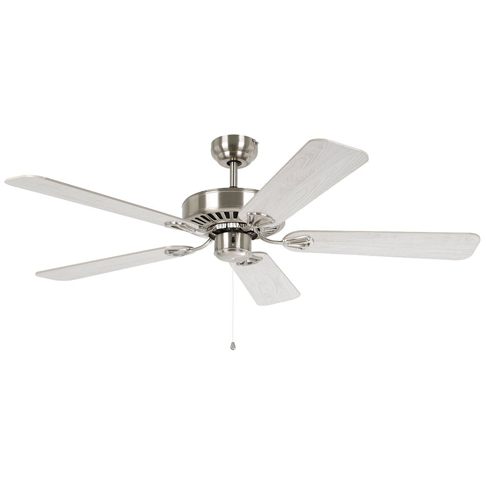 Waikiki 52" AC Fan Satin Nickel / Oak Blades - 20518108 Eglo, FANS, waikiki