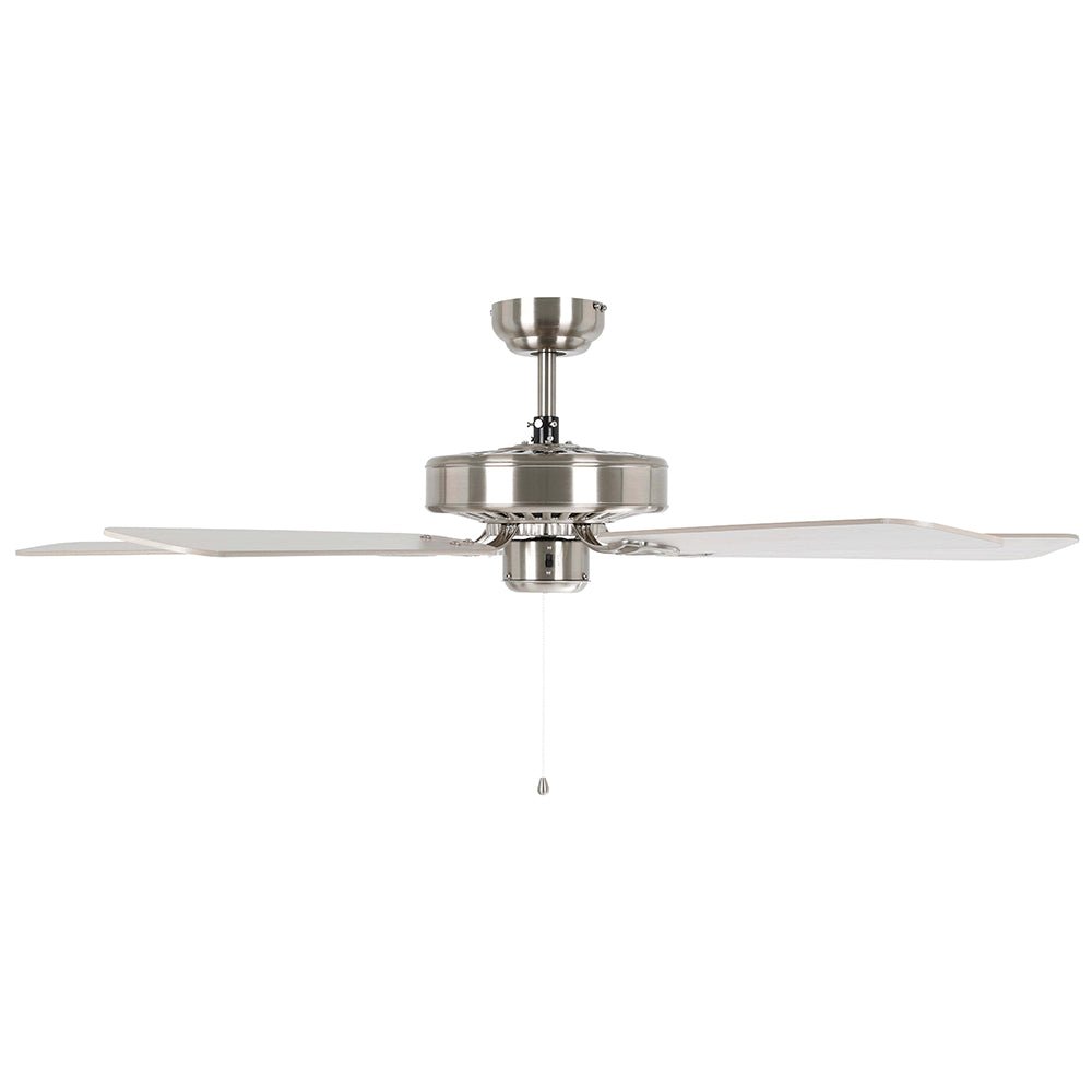 Waikiki 52" AC Fan Satin Nickel / Oak Blades - 20518108 Eglo, FANS, waikiki