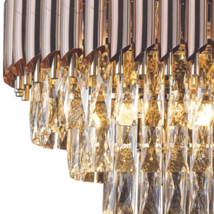 WINDSOR Premium Crystal Chandelier with Rose Gold Edging-Chandeliers-Lighting Creations