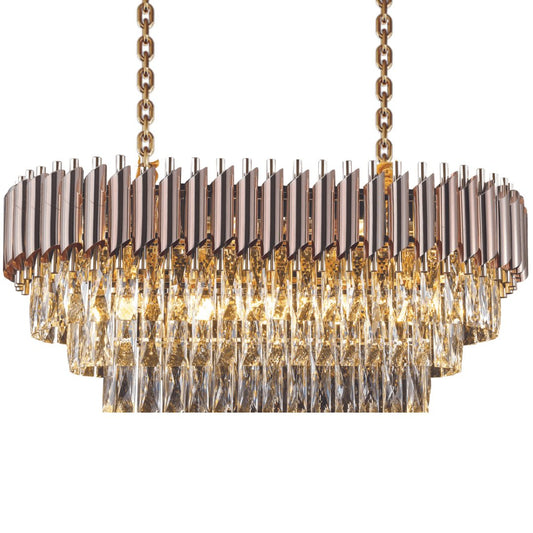 WINDSOR Premium Crystal Chandelier with Rose Gold Edging-Chandeliers-Lighting Creations