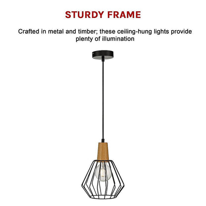 Wood Pendant Light Bar Black Lamp Kitchen Modern Ceiling Lighting-Home & Garden > Lighting-Koala Lamps and Lighting