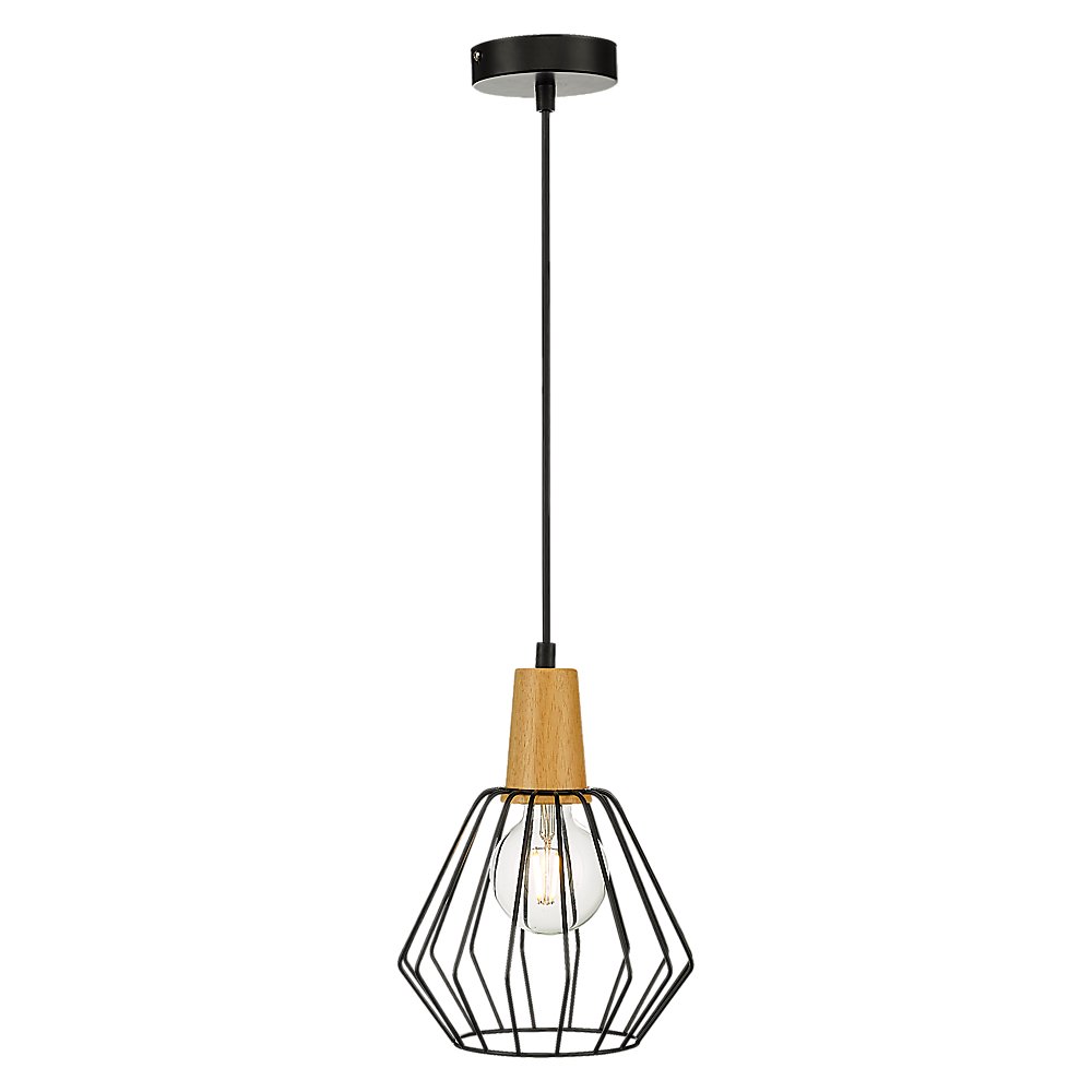 Wood Pendant Light Bar Black Lamp Kitchen Modern Ceiling Lighting-Home & Garden > Lighting-Koala Lamps and Lighting